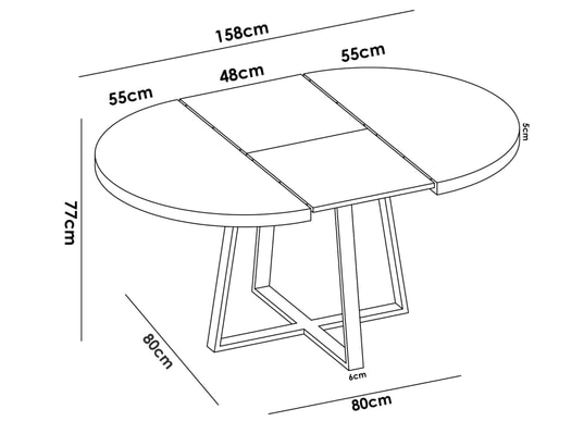 PEGANE - Table de salle à manger Table à manger ronde extensible en bois chêne avec pieds en...