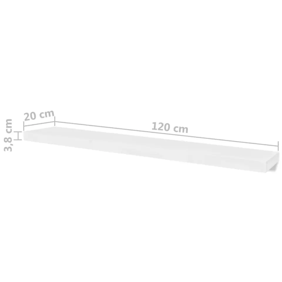 vidaXL - Wandrek - Wit - MDF - 120 cm - 4 stuks