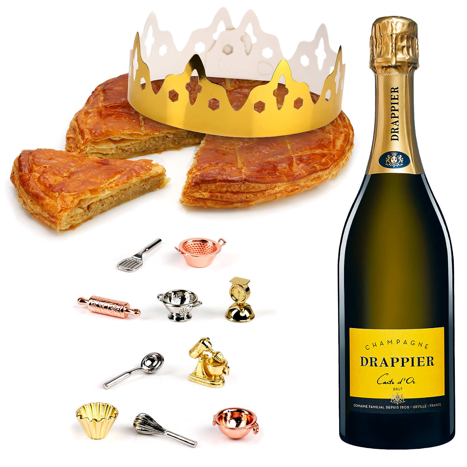 Galette des Rois frangipane 8 personnes et sa bouteille de Champagne