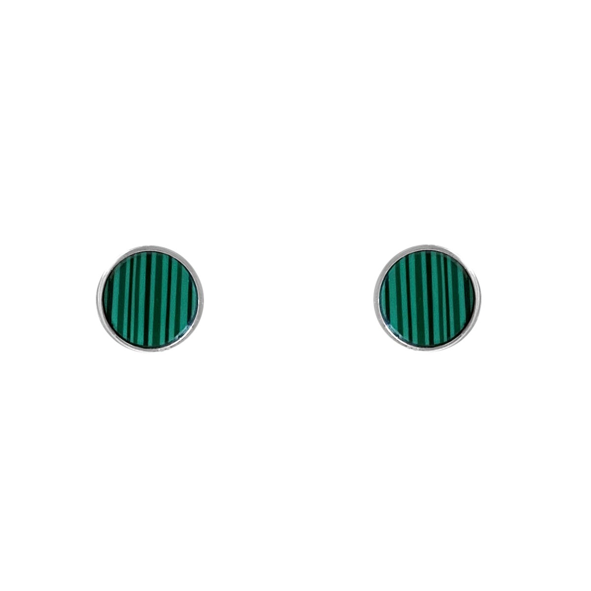 Boucles d'oreilles en argent 925 rhodié et pierre reconstituée 
