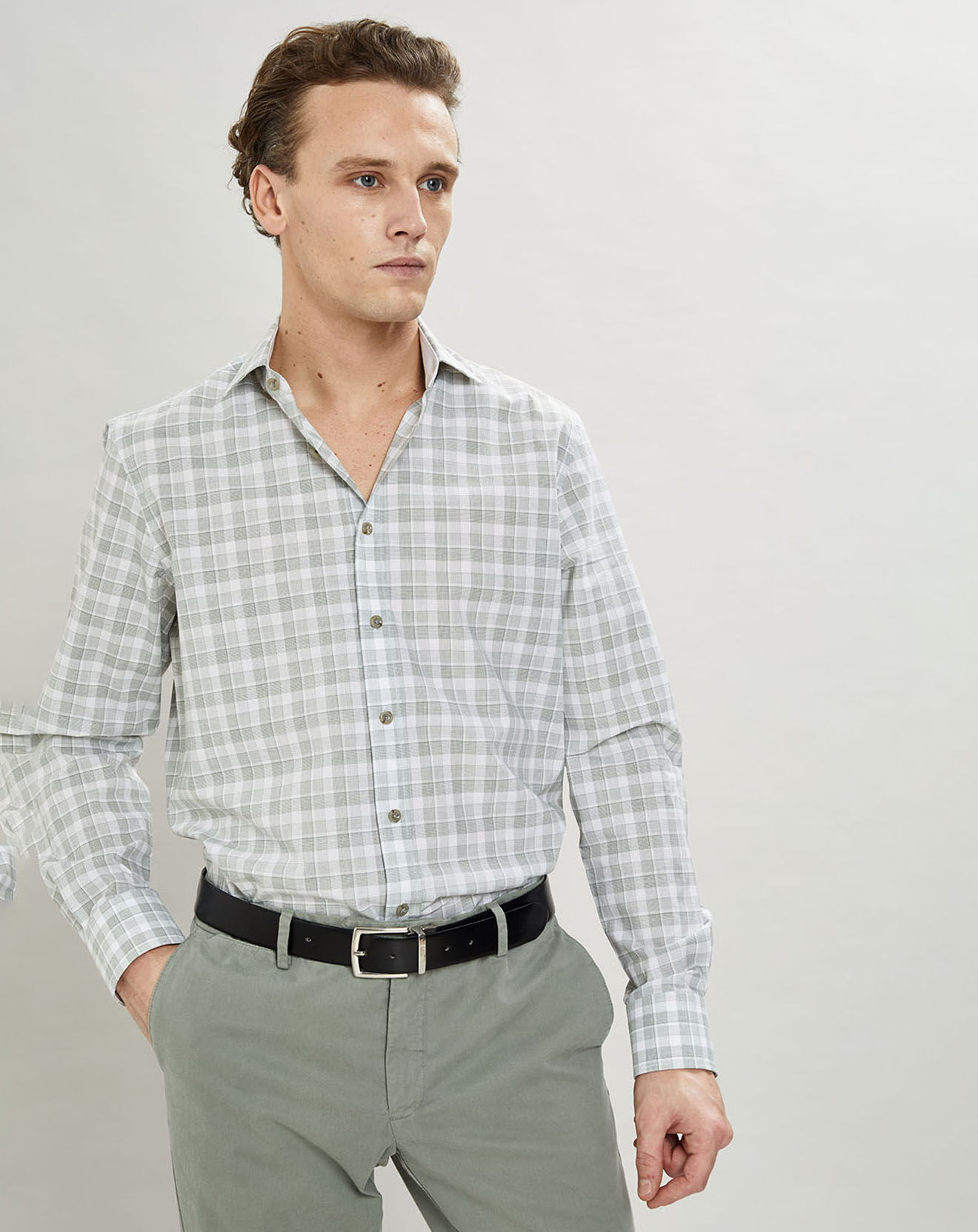 Hackett London Chemise Classic Fit imprimée vert kaki