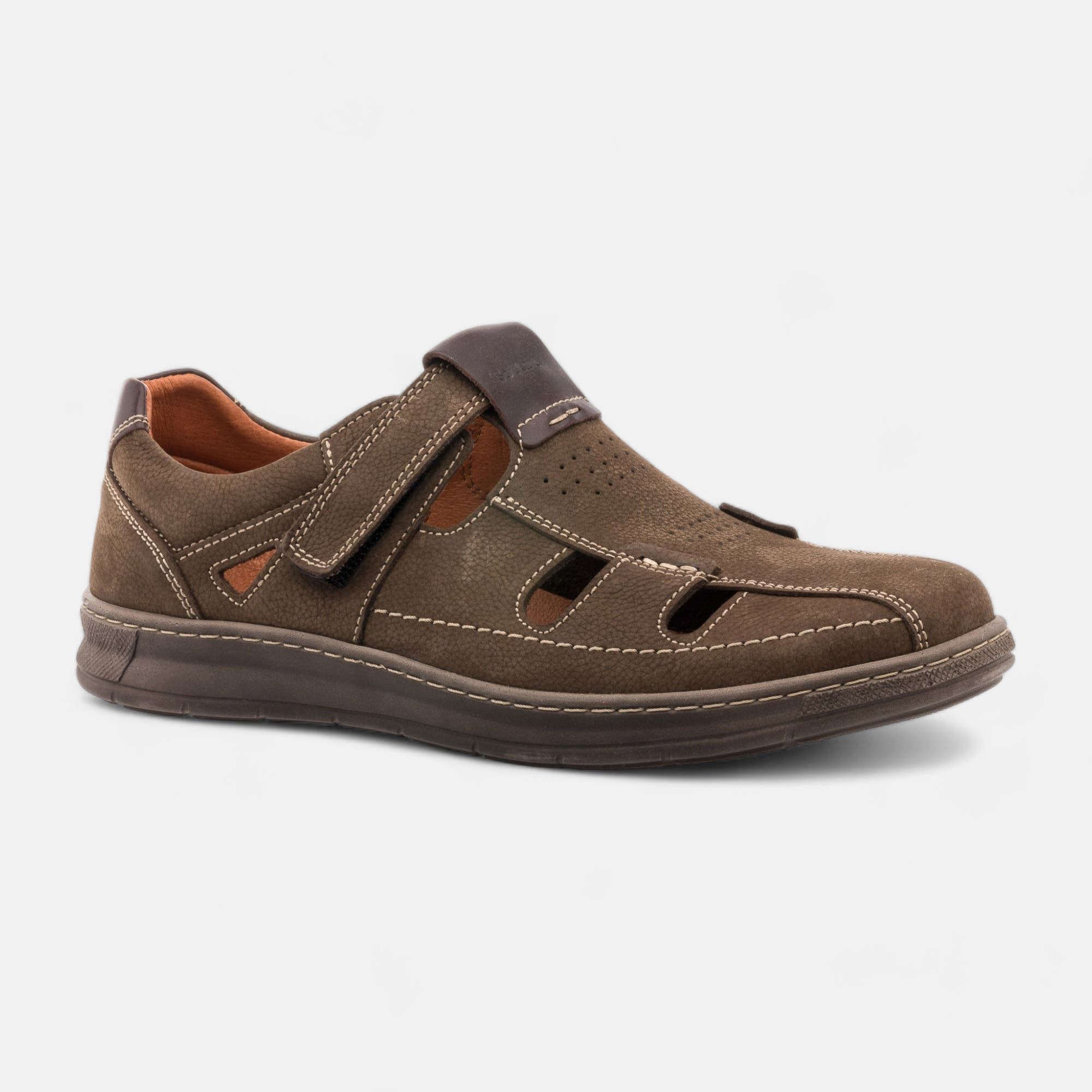Sandales Homme en cuir marron