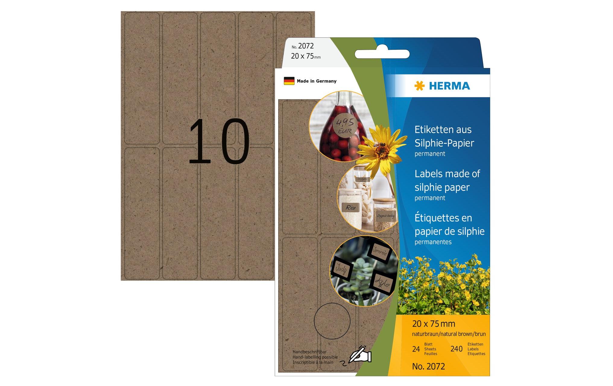 Vielzweck-Etiketten Silphie 20 x 75 mm, 24 BlattHome-Etiketten