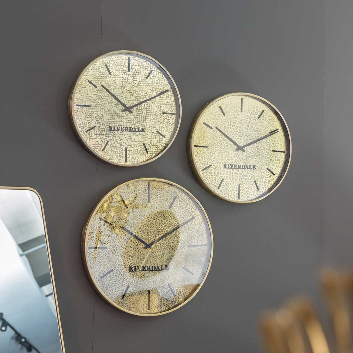 Riverdale - Wandklok Levy Rond - Ã50cm - goudprint - Goud