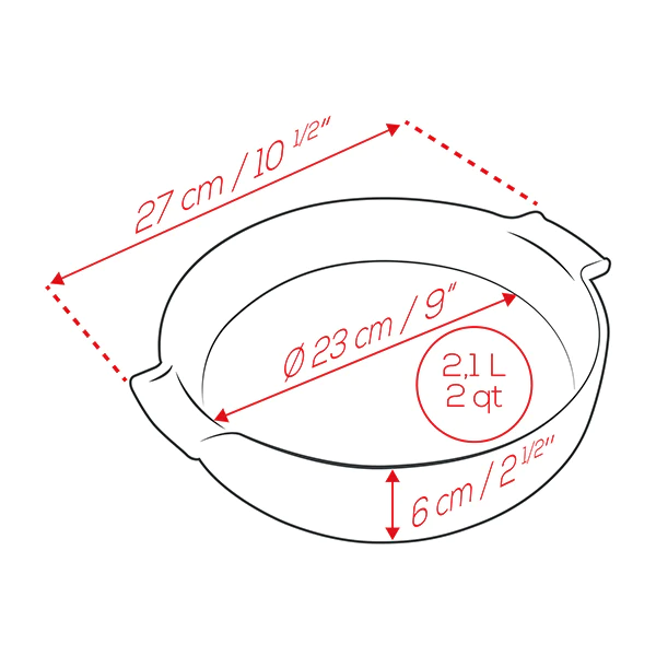 Plat four rond céramique ardoise 27 cm Peugeot