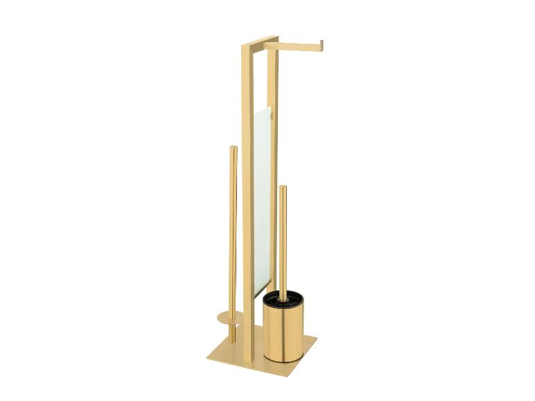 Toiletrolhouder met toiletborstel Rivalta Gold