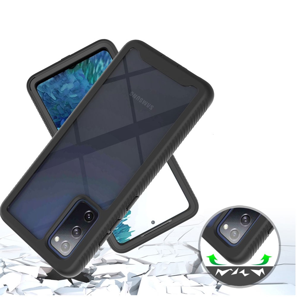 Samsung Galaxy S20 FE / S20 FE 5G Hybrid 2in1 Hülle Shock Proof   Acryl Rückseite - Schwarz