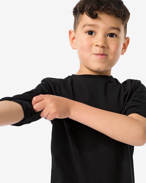 2 t-shirts basics enfant coton stretch noir