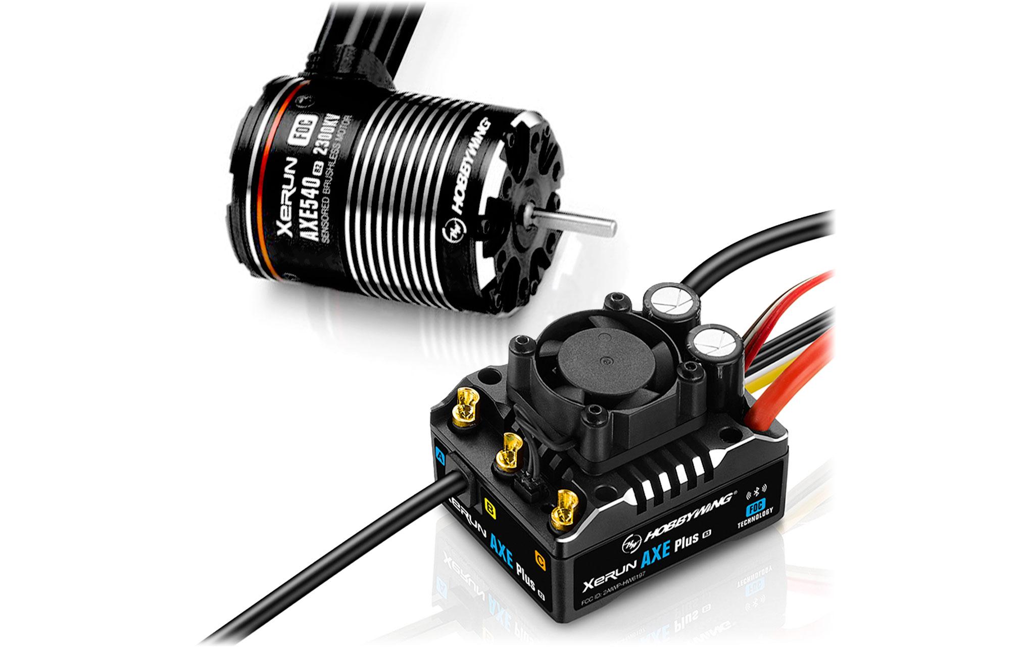 Brushless-Antriebsset AXE Plus R3 Combo 2300 kV 2-3S<br>Brushless-Combo für Rock Crawler im Massstab 1:10