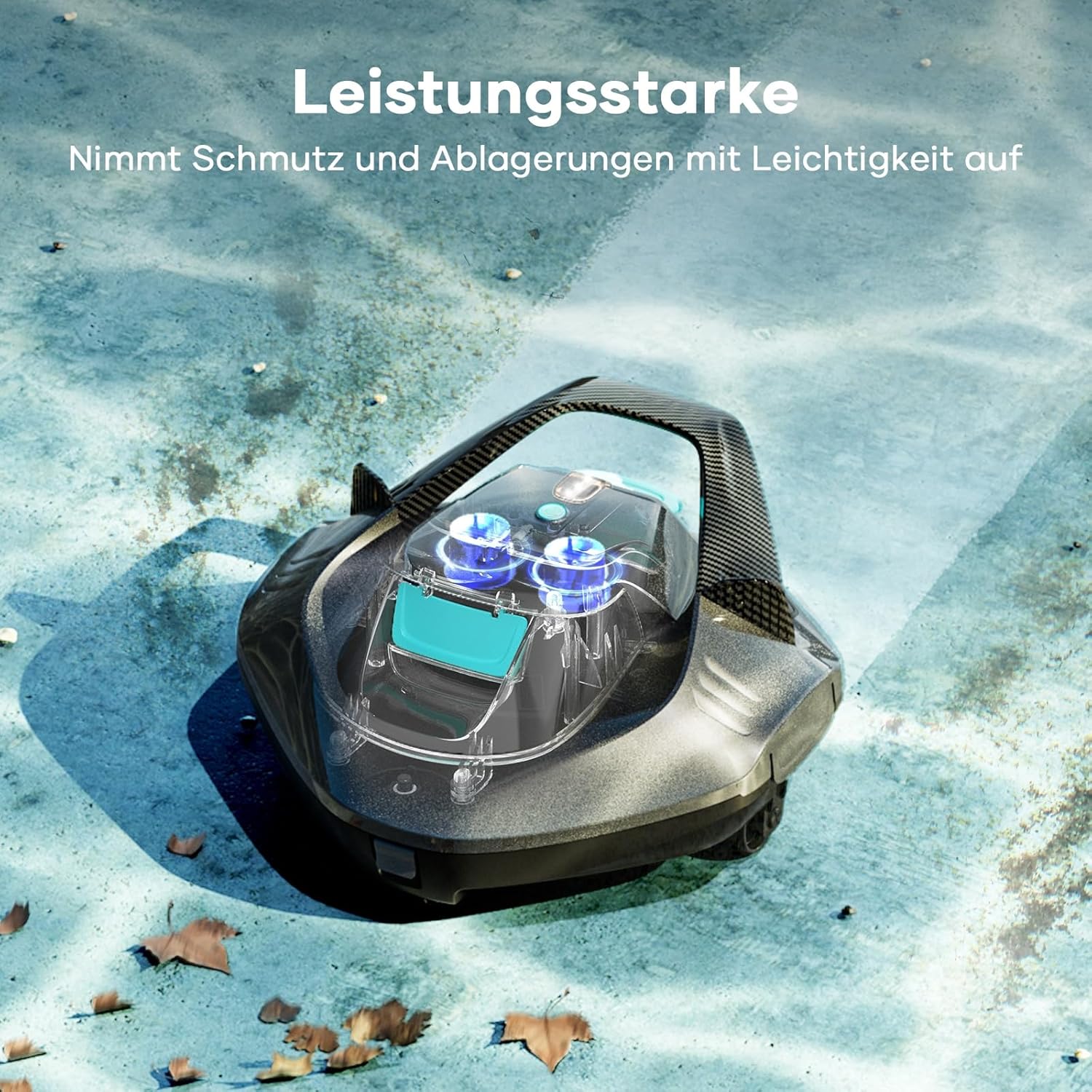AIPER Poolroboter, Kabellos Poolsauger Akku, Bodensauger mit 90 Min Laufzeit, Automatisches Parken, Dual-Antriebsmotoren & LED-Anzeigen, Ideal für Flachem Boden Pool bis zu 80 m²