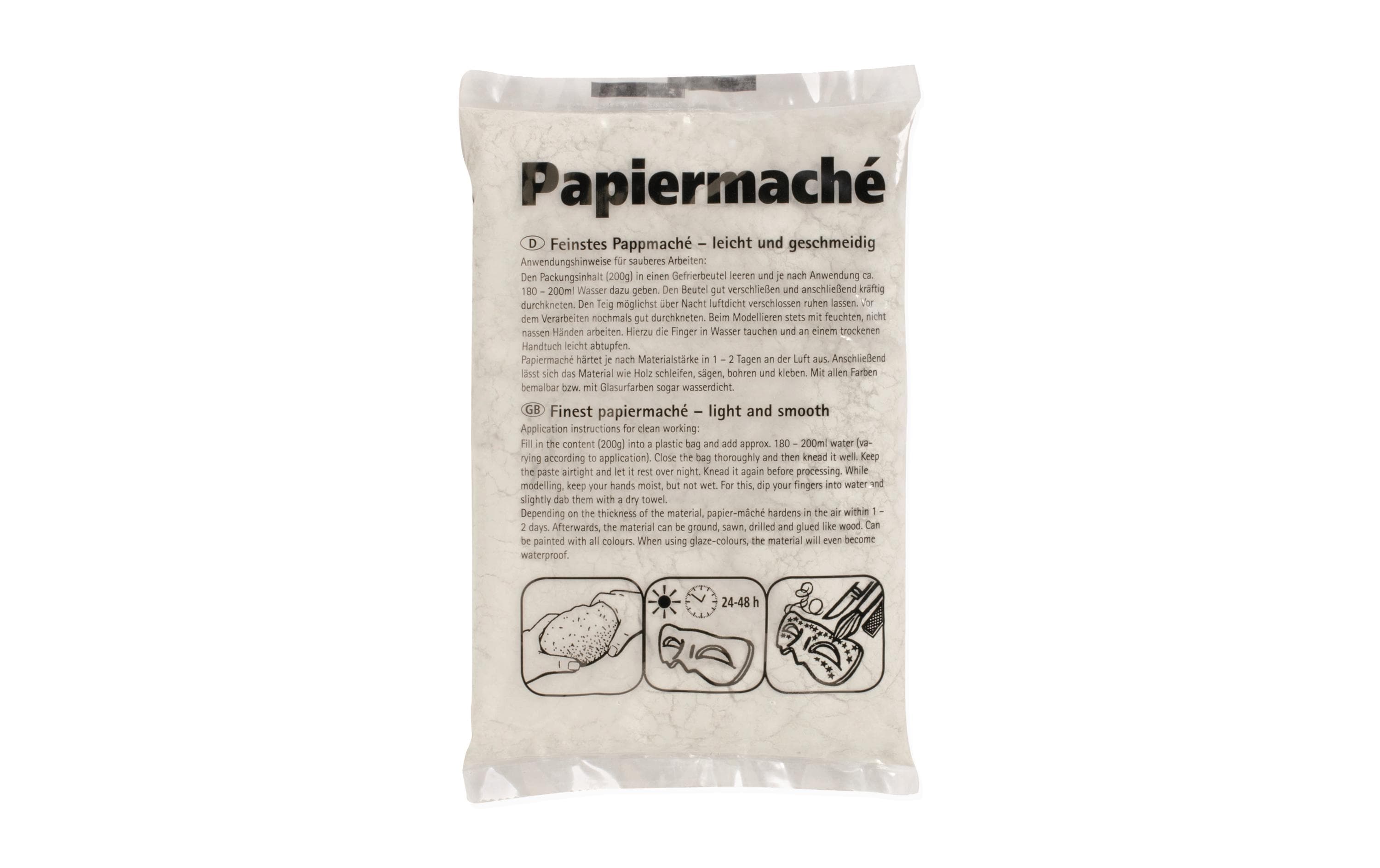 Modelliermasse 200 g, WeissPapiermaché