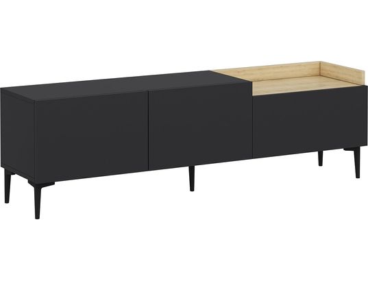 CONCEPT1 - Meuble TV Mia anthracite 160 x 37 x h48 cm