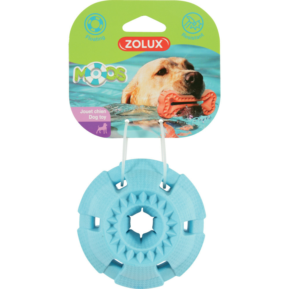 Jouet balle moos ø 9.5 cm tpr flottant bleu pour chien
