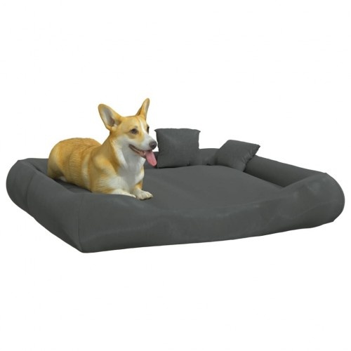 Cama retangular acolchoada cinza para animais de estimação Vidaxl
