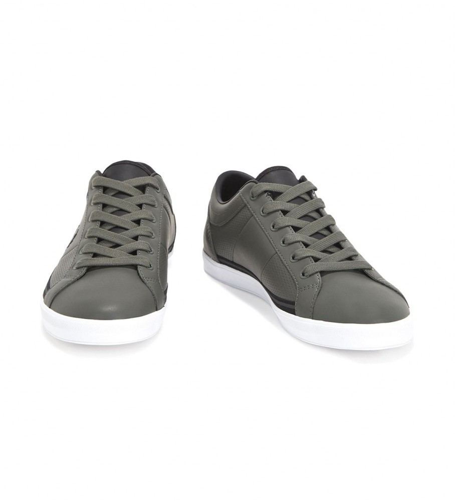 Chinelo Fred Perry Kingston de couro verde
