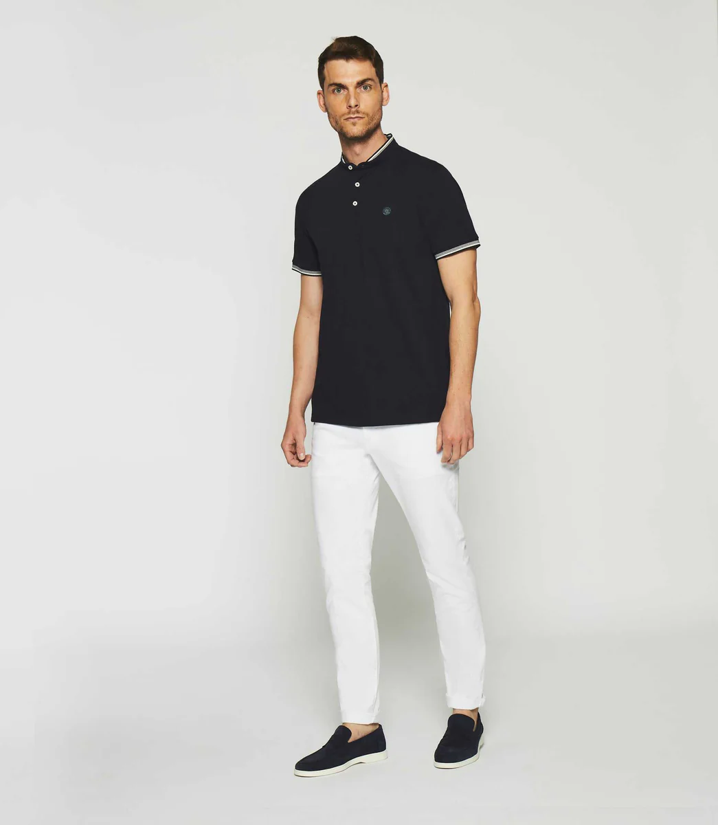 Polo uni col mao marine GAEL