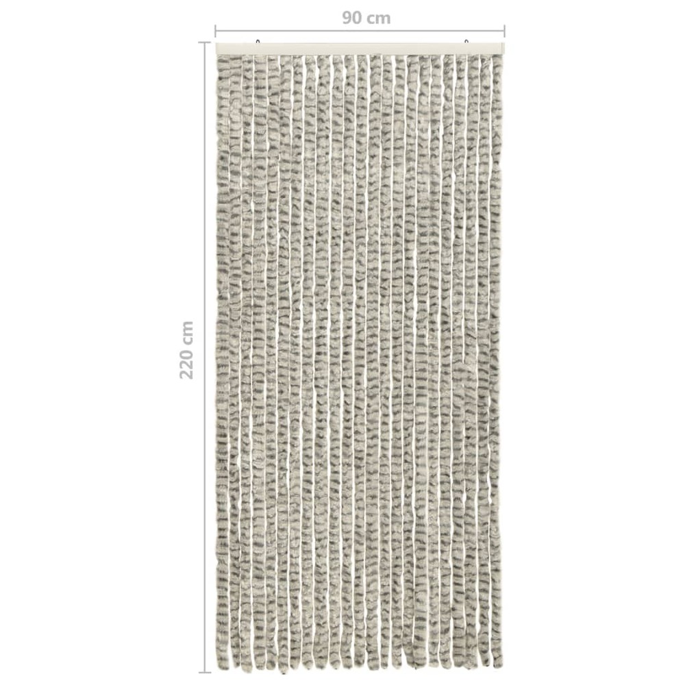 Moustiquaire gris clair et gris foncé 90x220 cm chenille