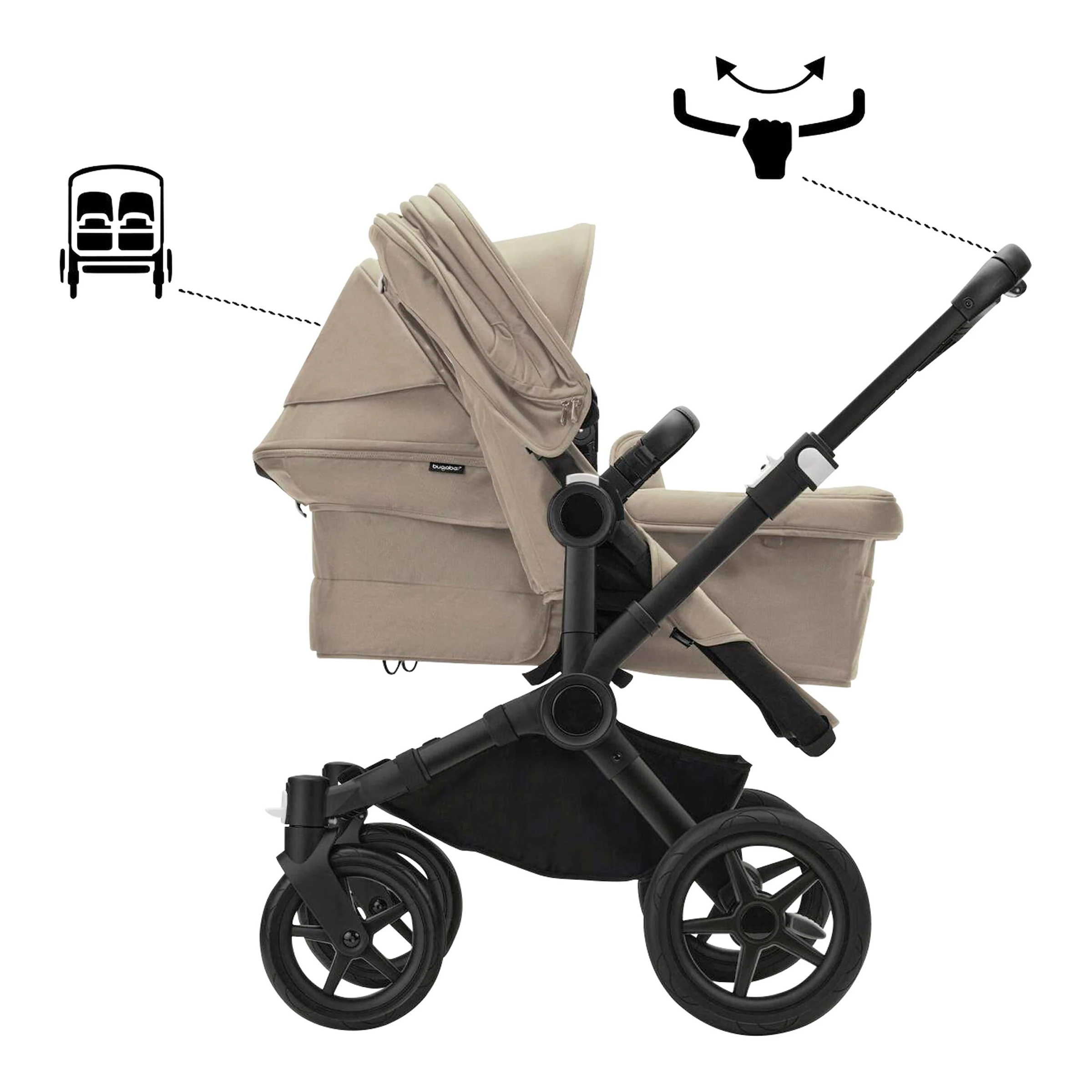 Bugaboo - DONKEY 5 Duo-Erweiterungsset komplett desert taupe - desert taupe