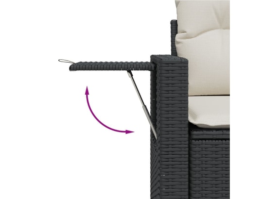 VIDAXL - Salon extérieur Salon de jardin 5 pcs avec coussins noir résine tressée