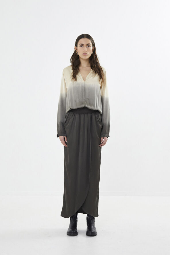 Rabens Saloner Flow wrap over dress - Vera Sand combo