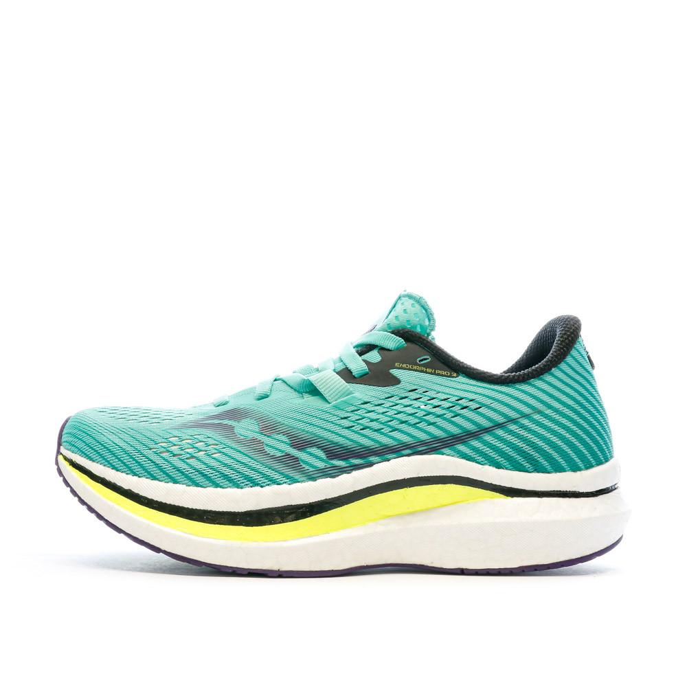 Saucony Chaussures de Running Turquoise/Jaune Femme SauconyEndorphin Pro 2