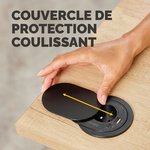 Prise de courant encastrée 60-80 mm pour plateau de bureau et table Power Spot, 1 x prise, 1 x USB-A 18W, 1 x USB-C 30 W+ couvercle coulissant