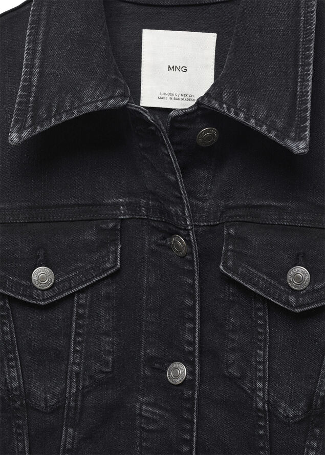 MANGO Pocketed denim jacket Open grey