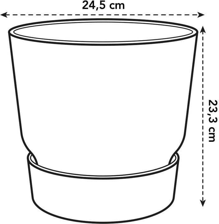 Elho bloempot Greenville zwart D 24,5 H 23,3 cm
