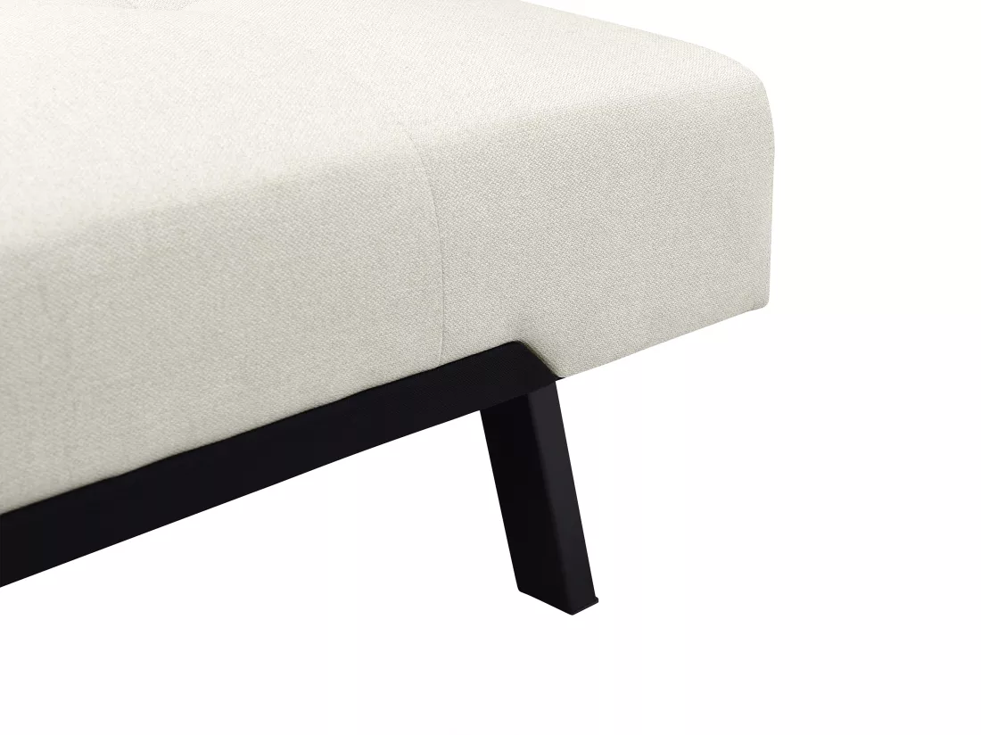 Canapé convertible clic-clac en tissu avec dossier central rabattable beige PRAGUE II