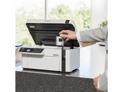Epson EcoTank ET-M2120 - Multifunktionsprinter - S/H - blækprinter - A4/Legal (medie) - op til 15 spm (udskriver) - 150 ark - USB, Wi-Fi - hvid