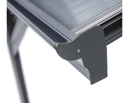 Enkele carport WESTMANN ronde boog 6 mm dubbelwandige polycarbonaatplaten 15 m² incl. regengoot 300 x 505 cm antraciet