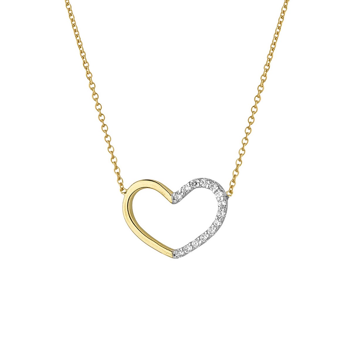 Collier Brillaxis coeur ajouré or jaune oxydes