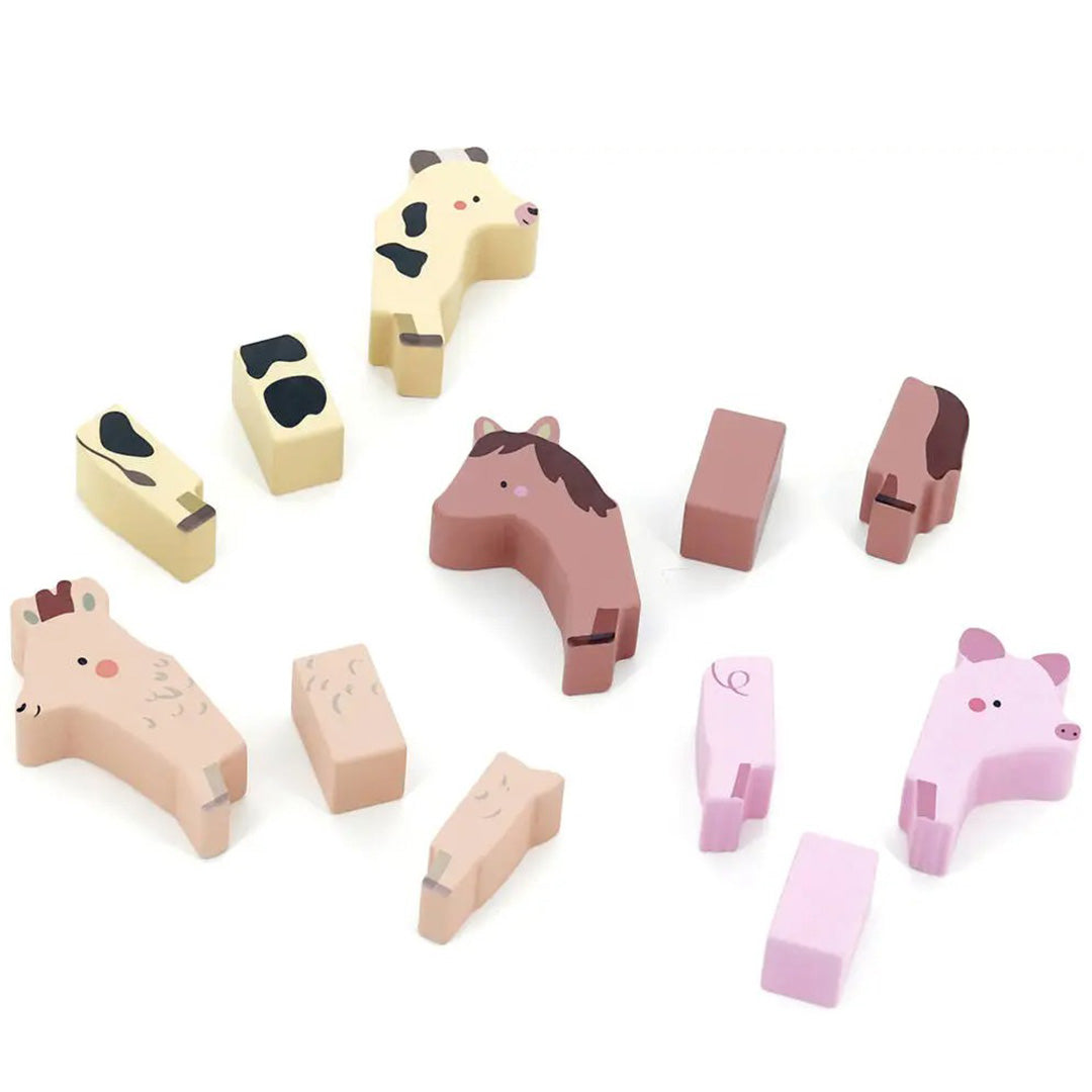 vilac puzzel grappige dieren - 4x3st