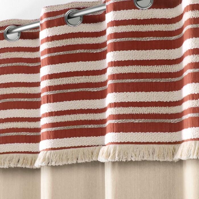 COUSSIN DEHOUSSABLE FRANGES 40X40CM COTON ATLAS TERRACOTTA