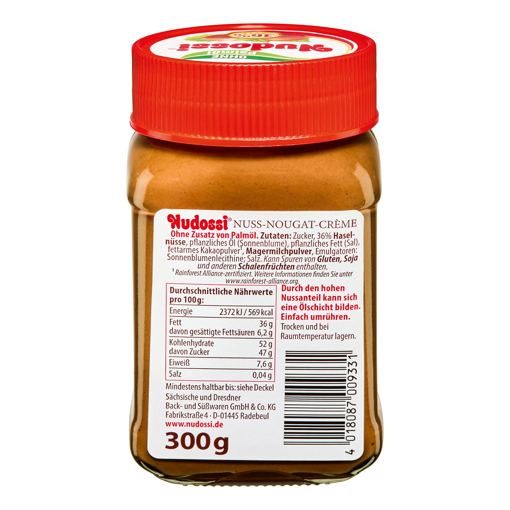 Nudossi ohne Palmöl 300 g, 15er Pack