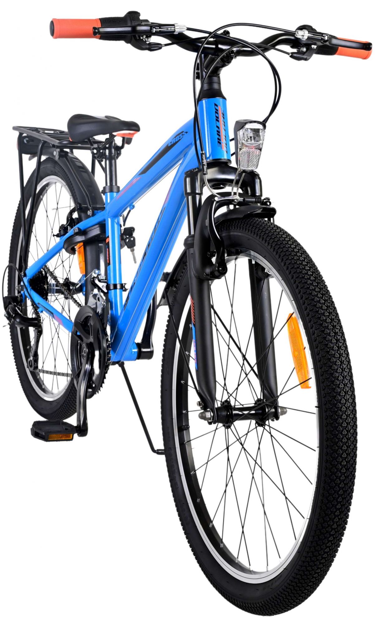 TPFSports Cross Kinderfahrrad - Jungen - 2 Handbremsen - 18 Gänge - 24 Zoll - Grau