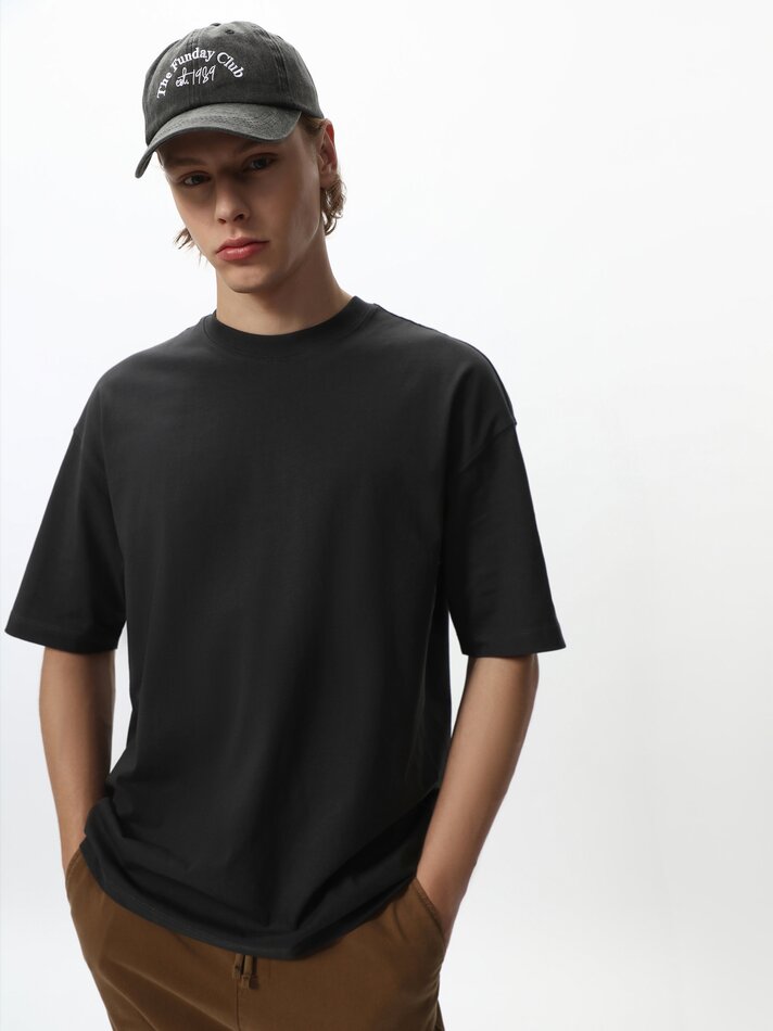 Camiseta básica oversized - Carbono