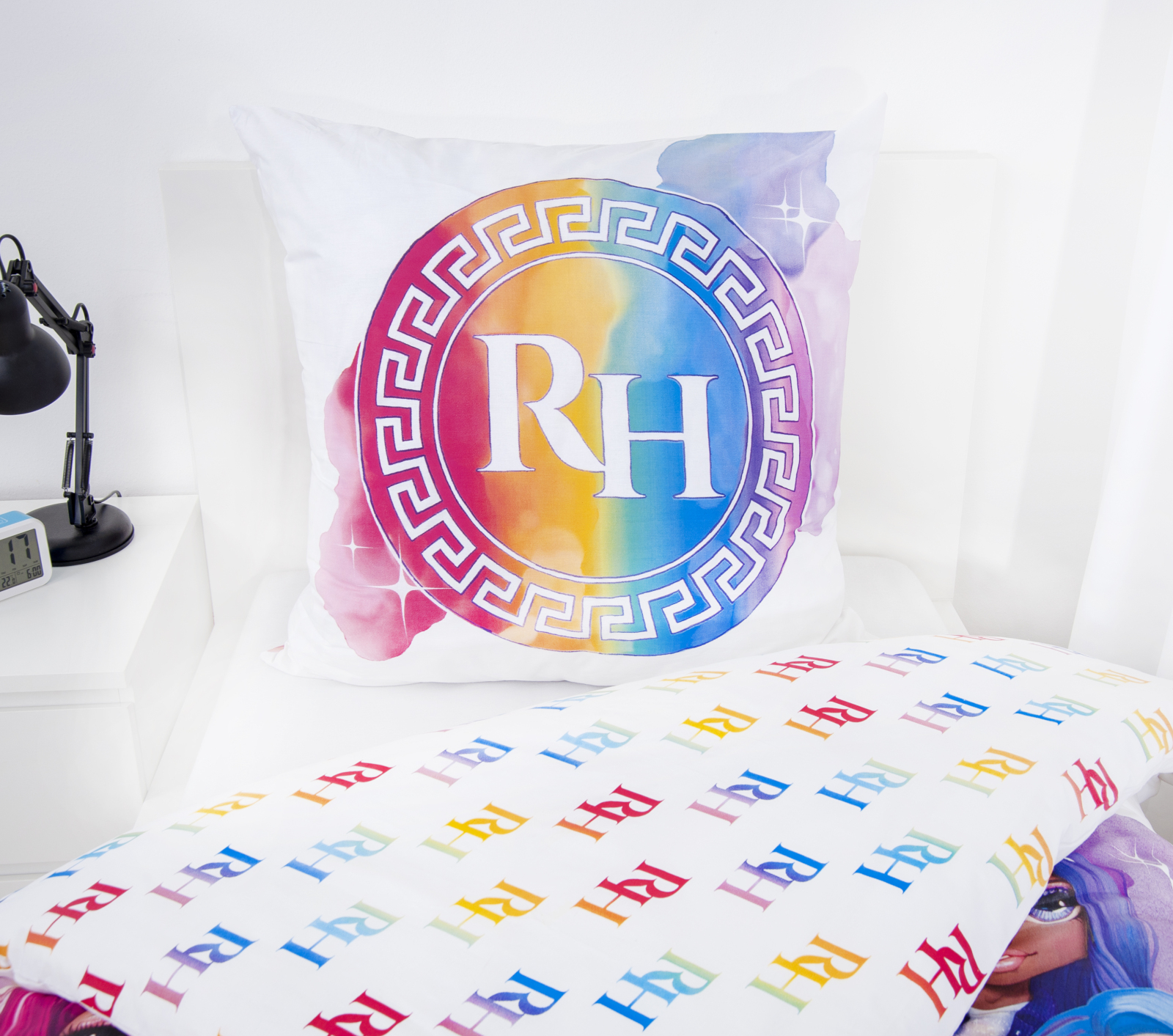 Kinderbettwäsche RAINBOW HIGH - weiß - rosa - 135x200 cm