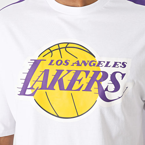Tee Shirt A Bandes NBA Colour Block Los Angeles Lakers 60416360 Blanc