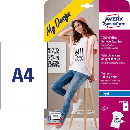 Avery Zweckform Textilfolien für helle Textilien