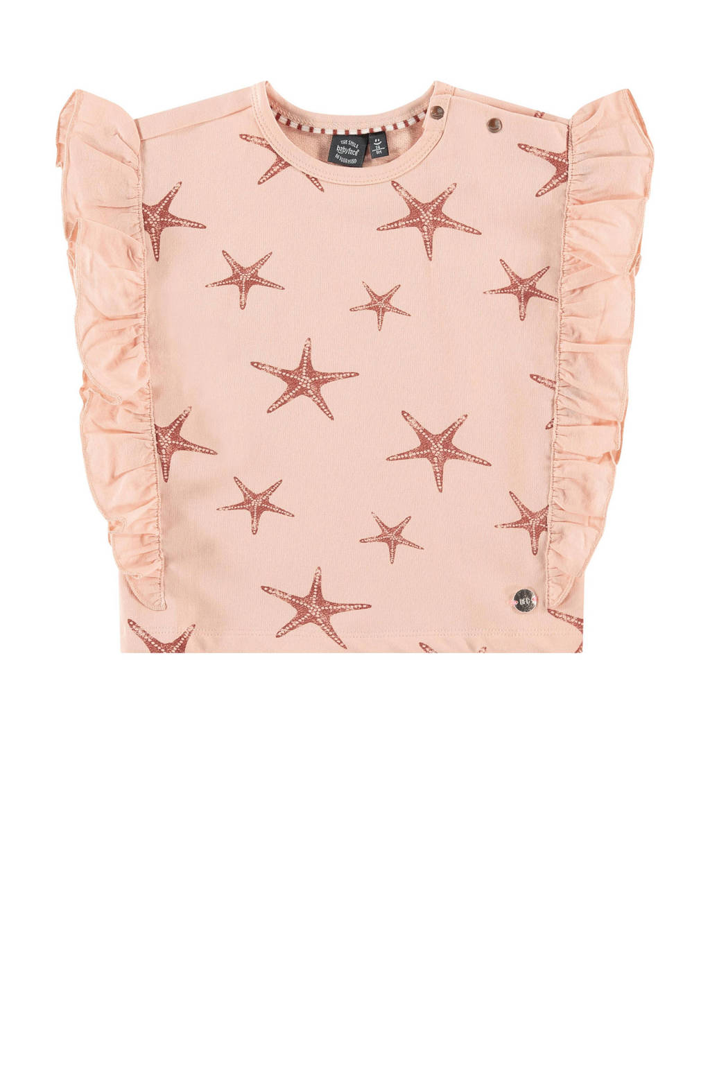 Babyface T-shirt met all over print en ruches roze