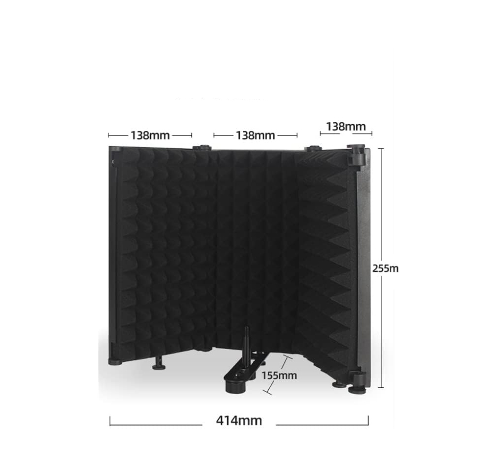 (41x26cm) Studio Isolation Schallschutz / Schalldämpfer Akustikschirm für Mikrofone mit 1/4