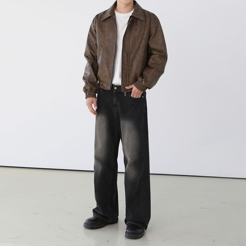 MRCYC - Mid Rise Washed Wide Leg Jeans