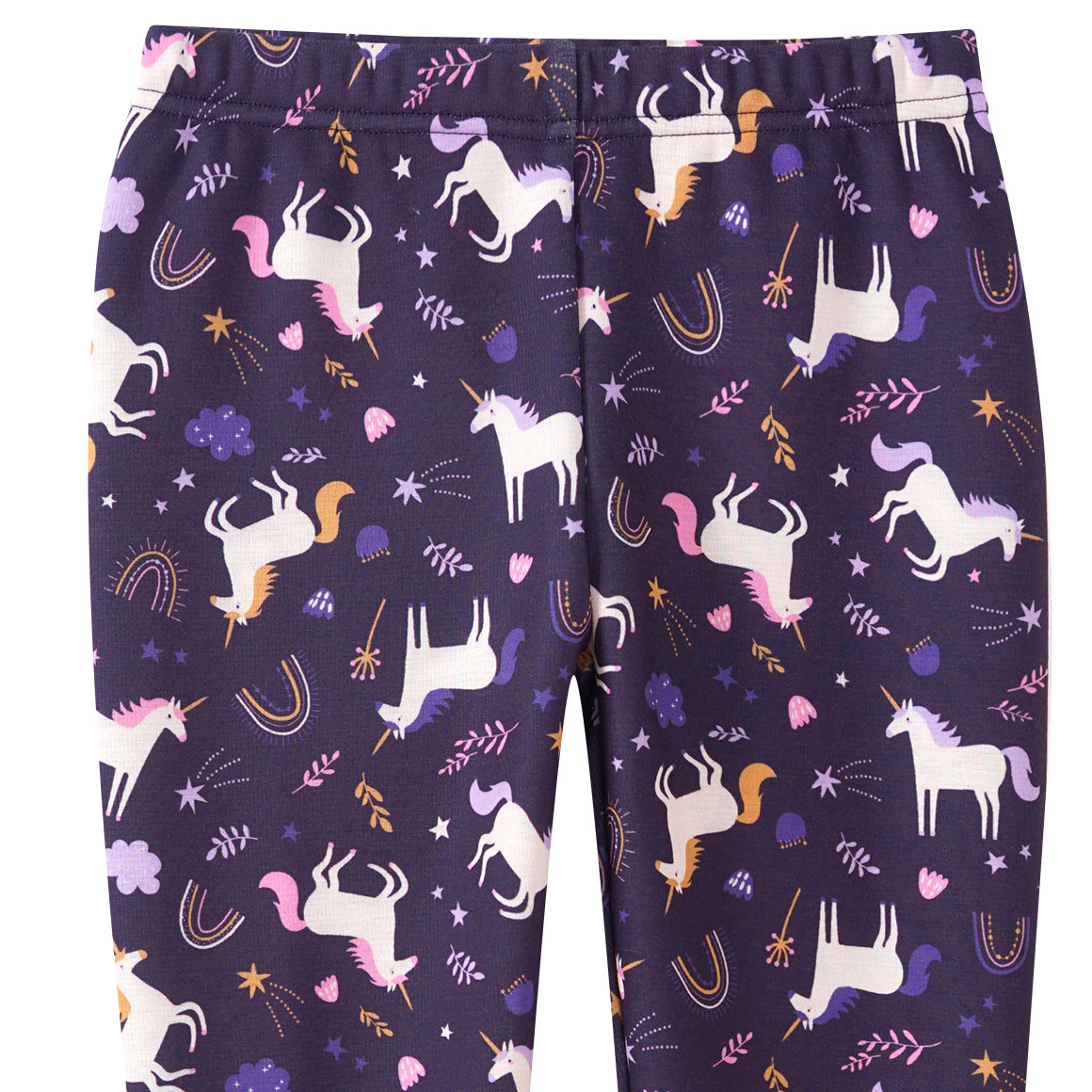 Yigga Mädchen Thermo-Leggings mit Einhorn-Print dunkellila