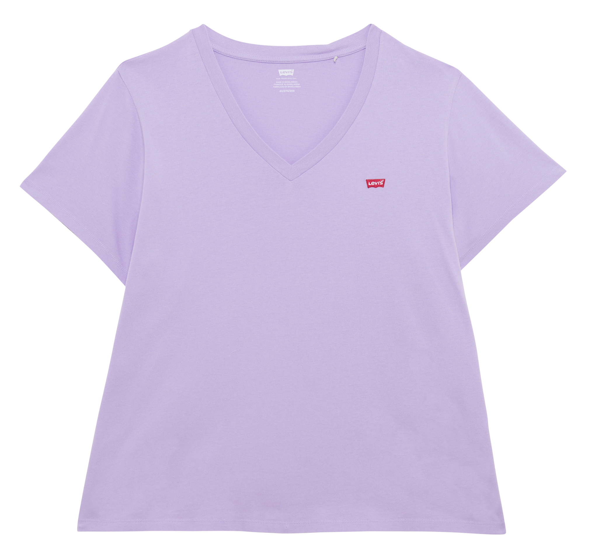 PL V NECK TEE - Tee-shirt col V en coton | Violet