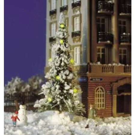 Busch Weihnachtsbaum mit 7 Kerzendioden, Christbaumkugeln und Schneemann