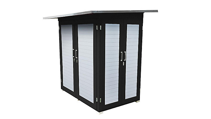 Abri de jardin + plancher Weka Garten kompakt T1 en bois coloris anthracite/blanc ép.19 mm surface extérieure 3,47 m²