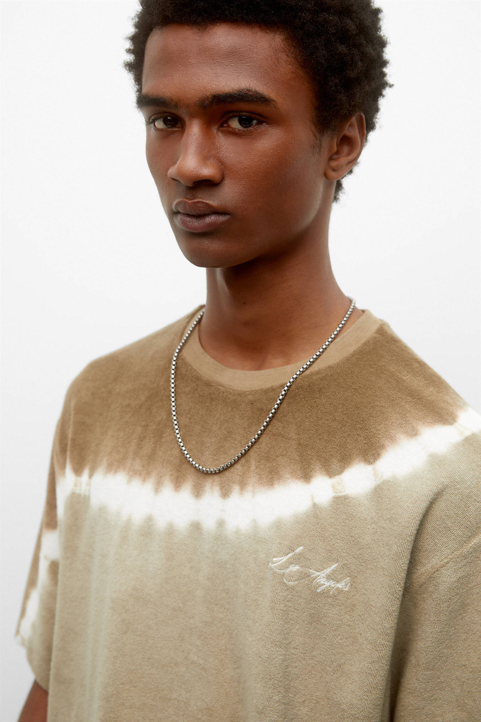 CAMISETA TIE-DYE DE MANGA CURTA - MARROM TAUPE