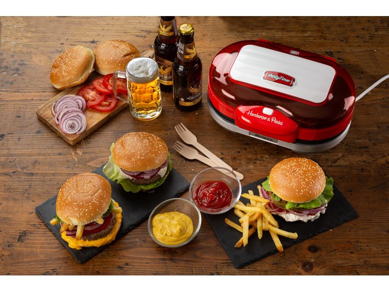 Ariete Hamburger-Grill Party Time ARI-205-RD 1200 W, Rot/We Hamburger-Maschine