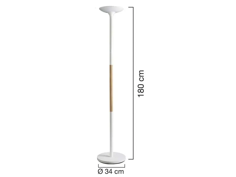 Unilux Pryska LED Uplight gulvlampe – hvid/træ